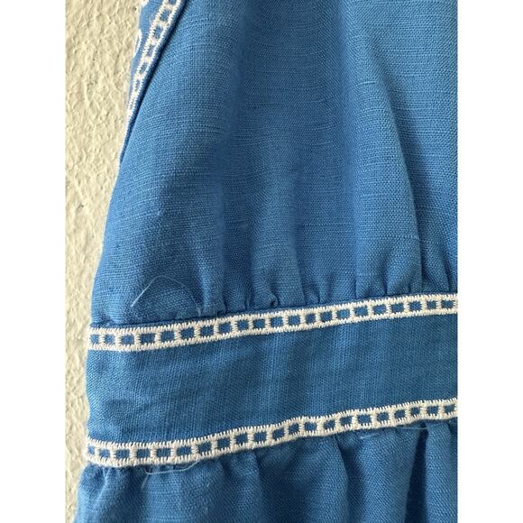 J.Crew Goddess Maxi Dress Eyelet Trim Linen Blend Lined Summer Beach Sz Med - Picture 14 of 16